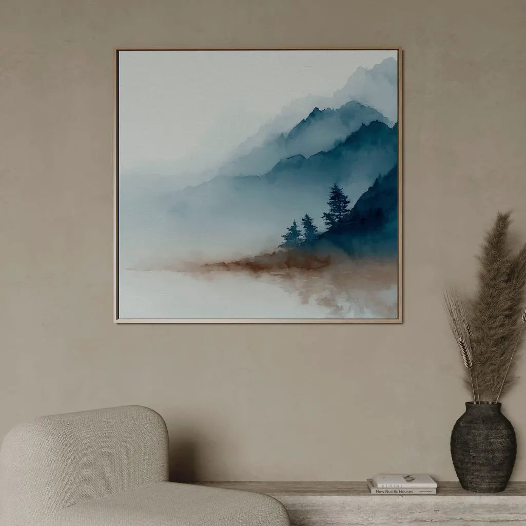 Tela incorniciata – Nebbia sulle montagne