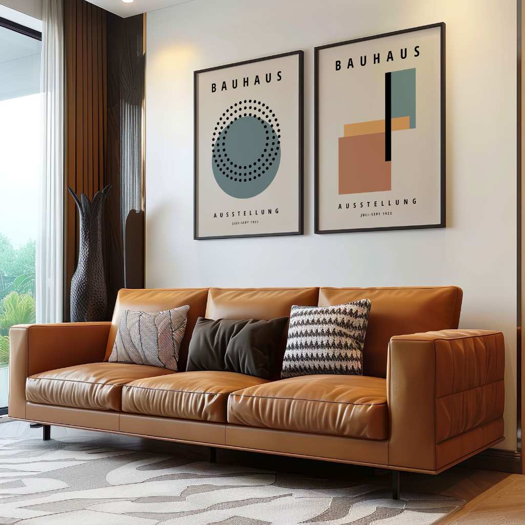 Bauhaus Verde Terracotta Equilibrio – Set di 2 poster