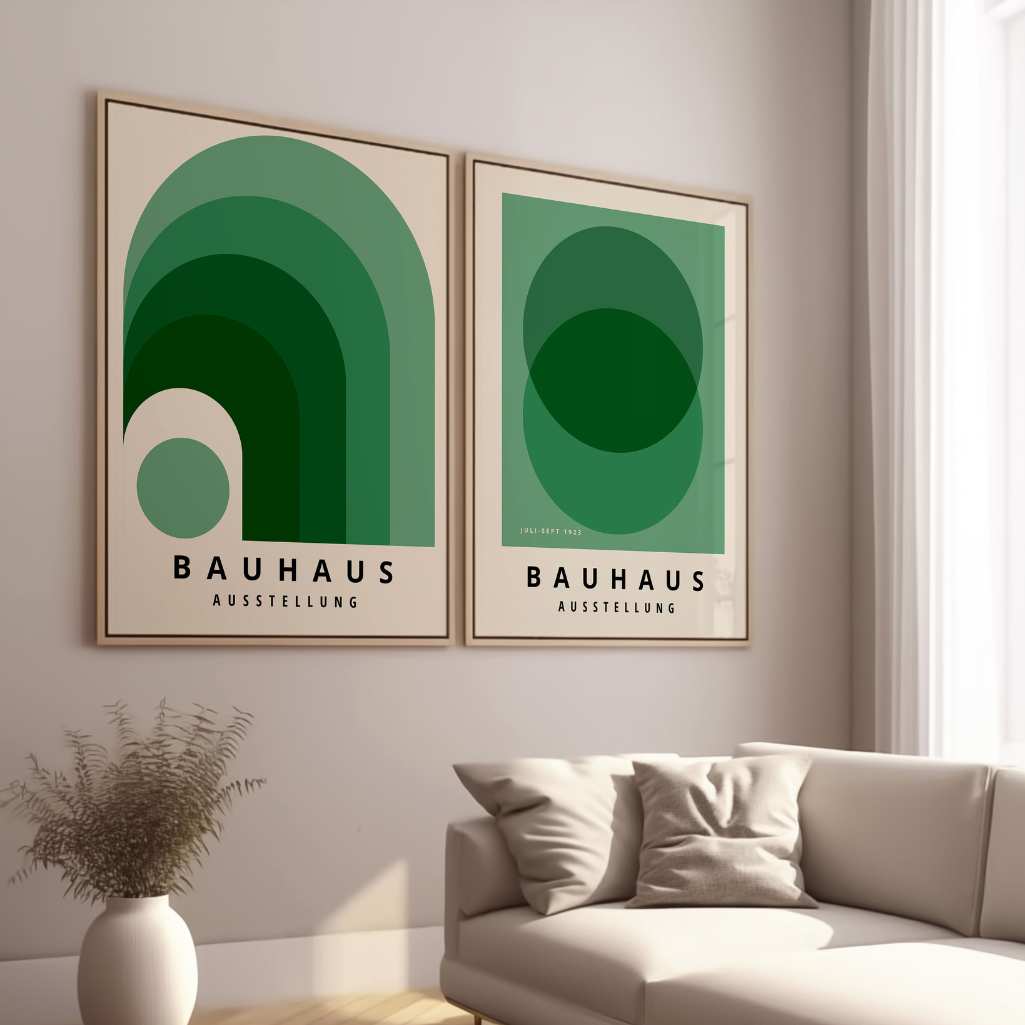 Bauhaus Verde Armonia – Set di 2 poster
