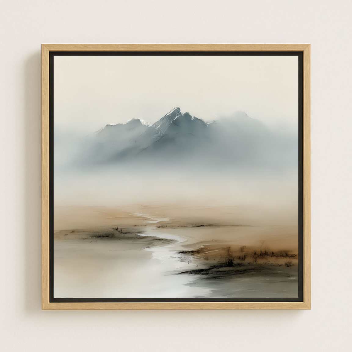 Framed Canvas Print Japandi Mountains