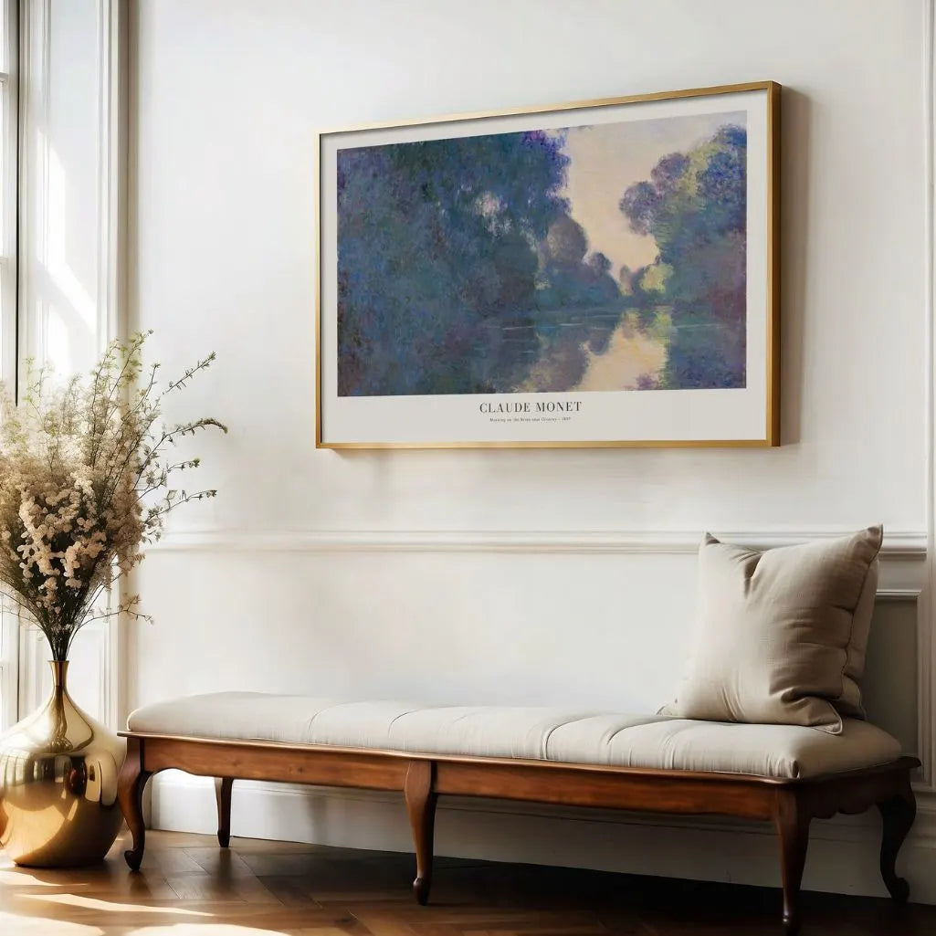 Claude Monet – Mattino sulla Senna vicino a Giverny Poster
