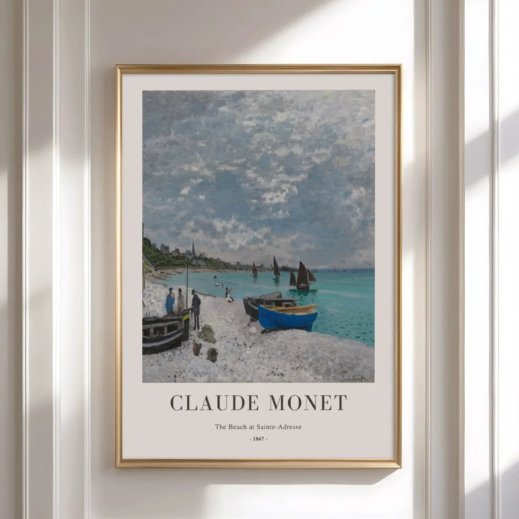 Claude Monet – La spiaggia di Sainte-Adresse Poster