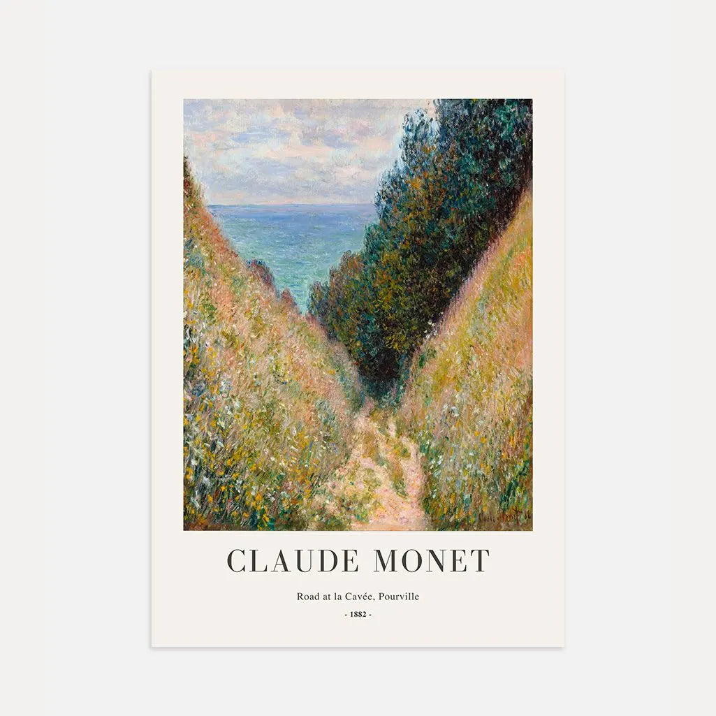 Claude Monet – La strada a La Cavée, Pourville Poster
