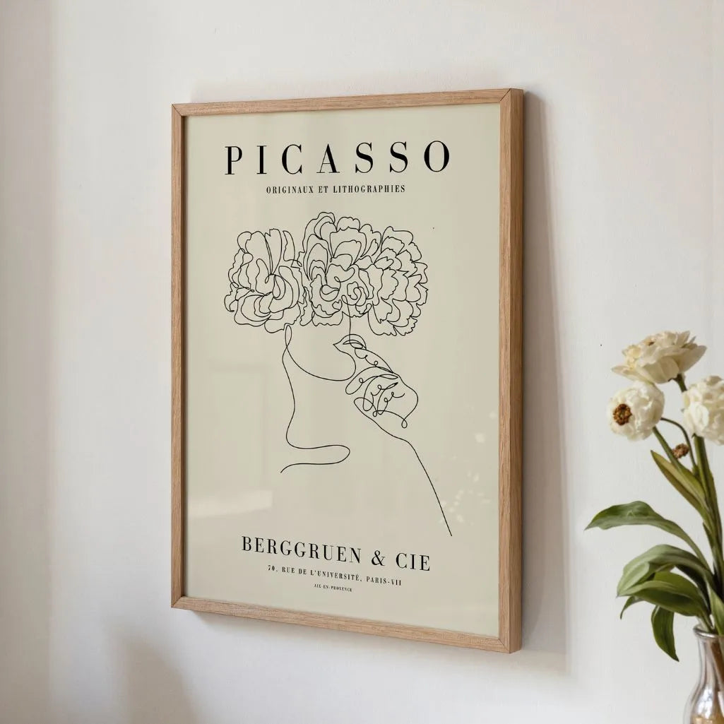 Poster ispirato a Pablo Picasso – Fiori lineari