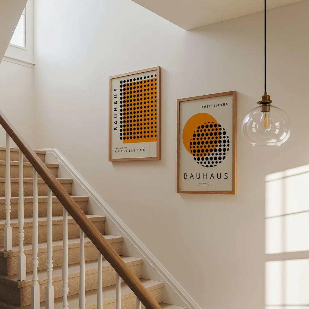 Bauhaus Nero Arancione – Set di 2 poster