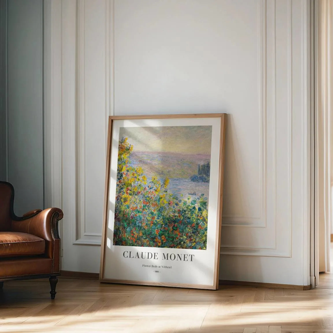 Poster Claude Monet – Aiuole di fiori a Vétheuil