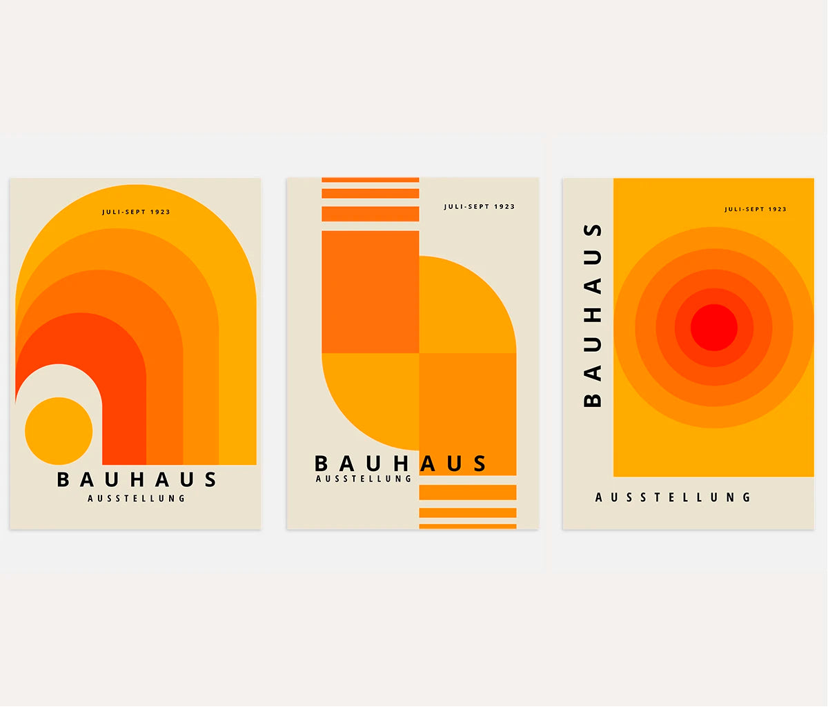 Bauhaus Weimar Color Rhythm Set of 3 Posters