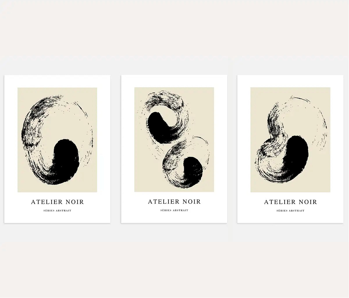 Atelier Noir Séries Abstrait – Set of 3 Posters