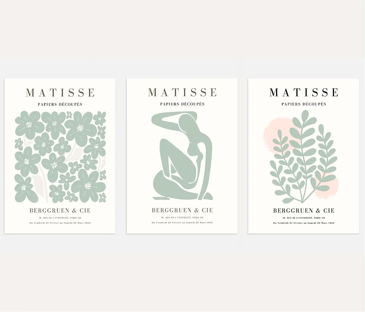Henri Matisse Green Harmony Set of 3 Posters
