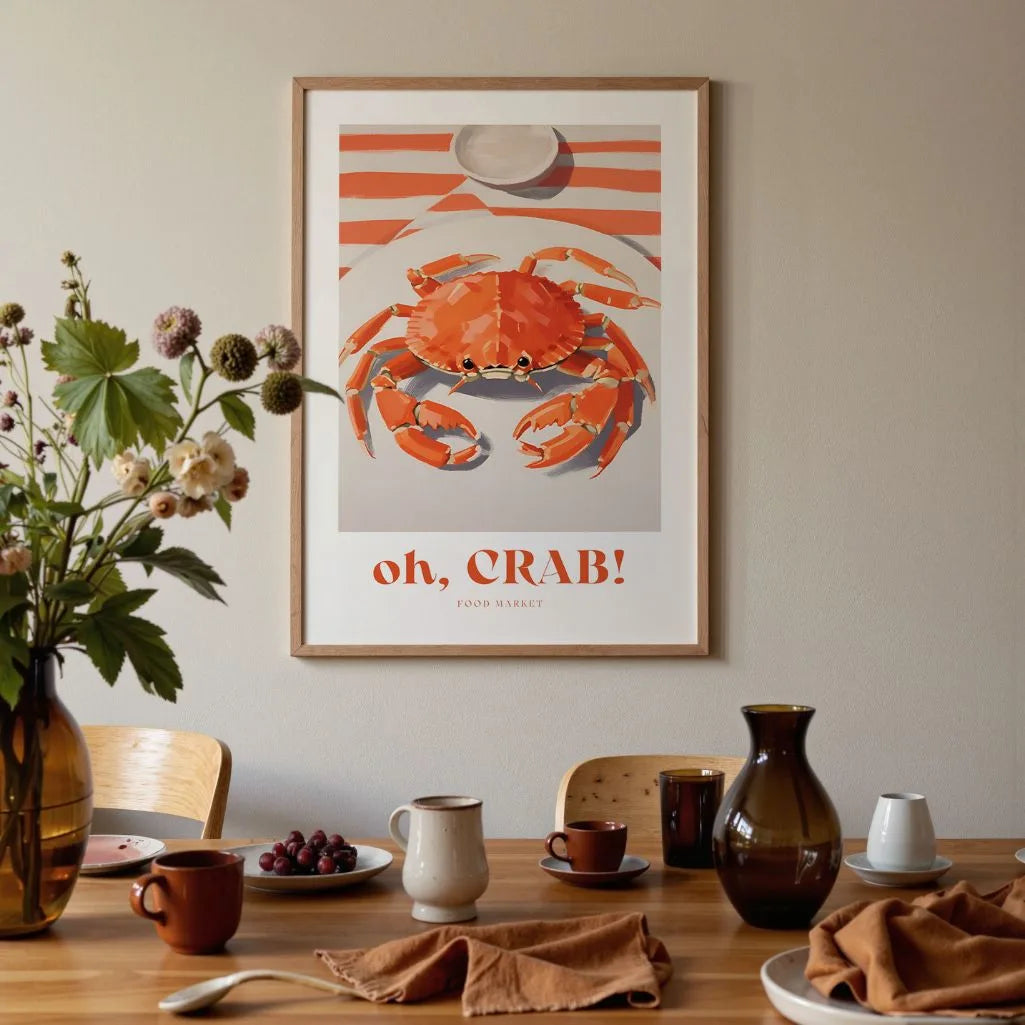 Crab on a Plate Poster