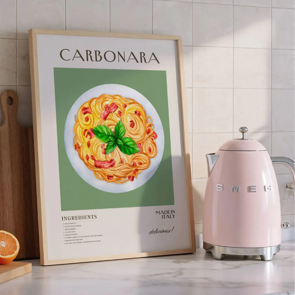 Poster un’illustrazione Pasta Carbonara