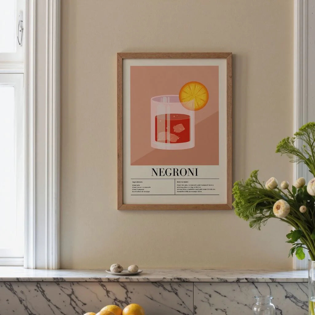 Poster Cocktail Bicchiere Negroni