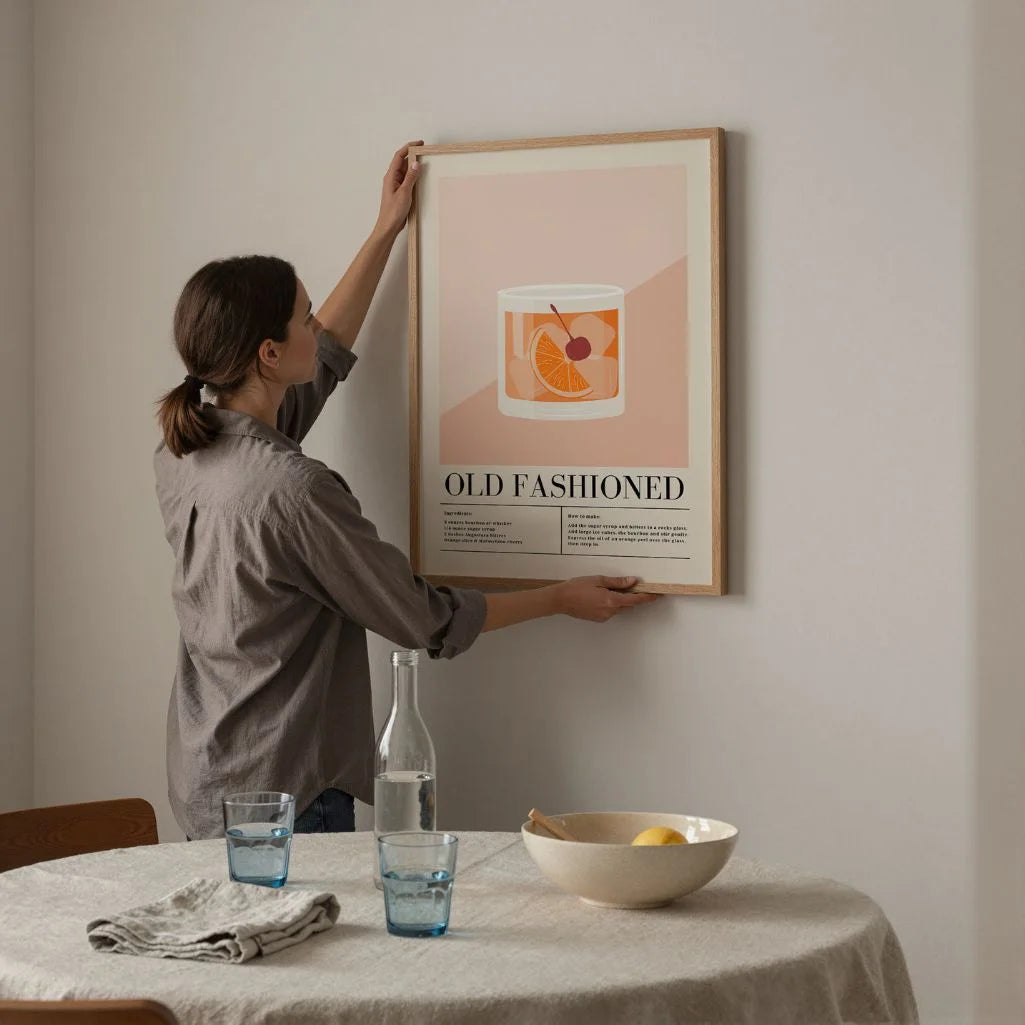 Poster illustrazione Cocktail Old Fashioned