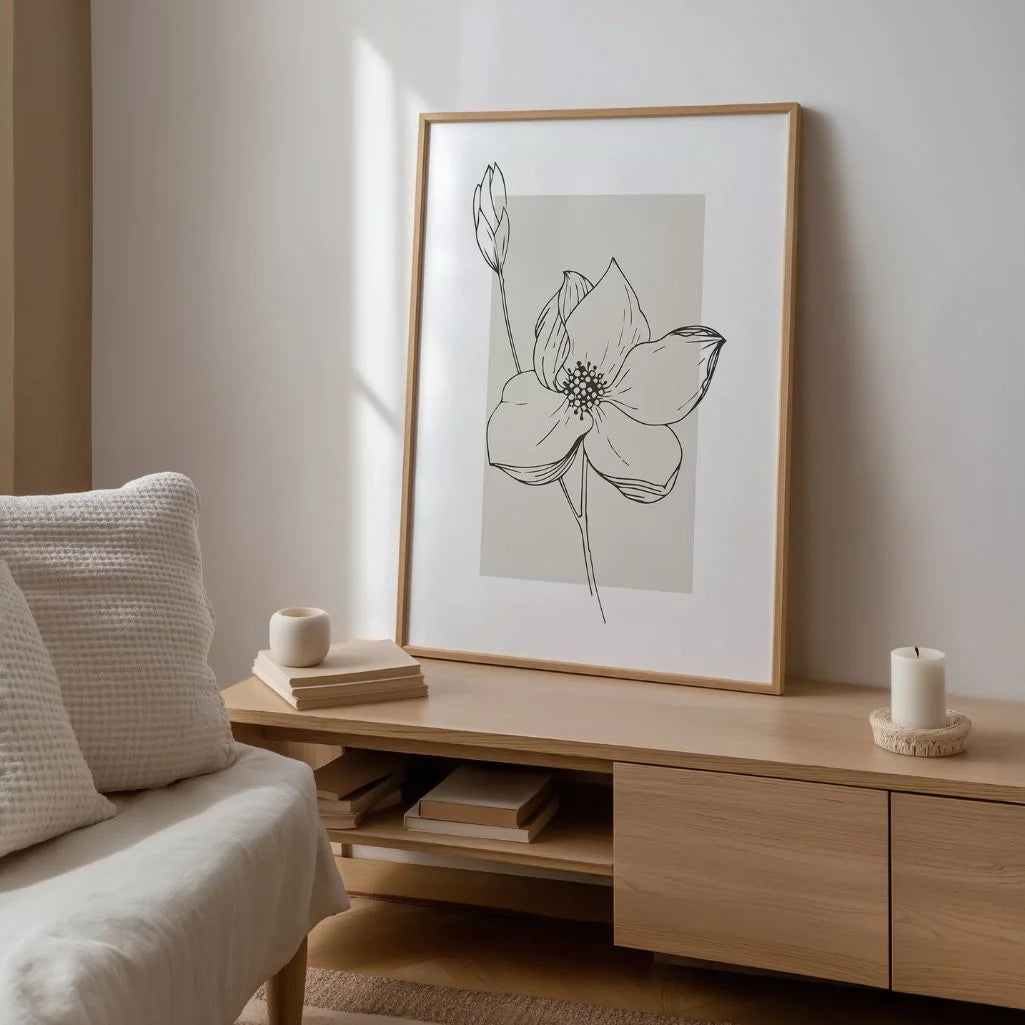 Anemone Floral Silhouette Poster