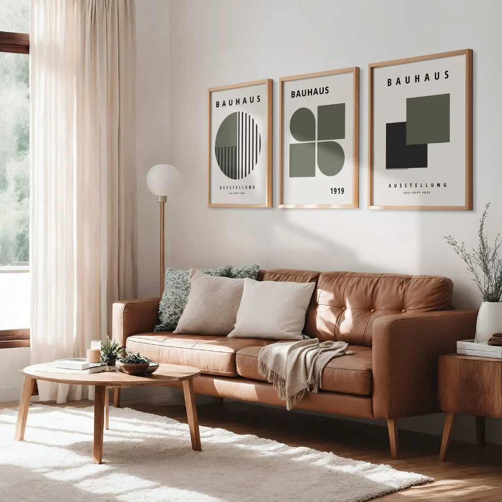 Modernist Structure Bauhaus Poster Set of 3