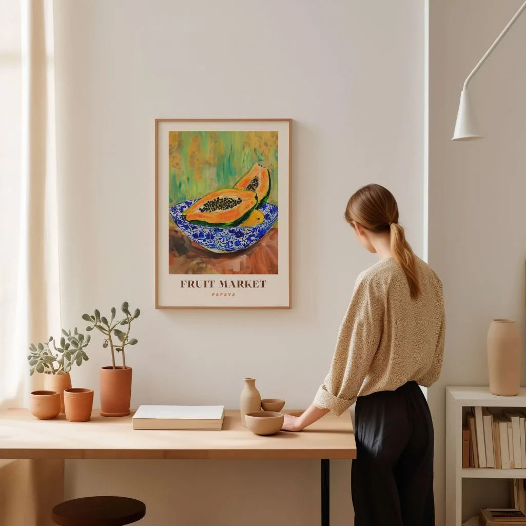 Papaya in a Bowl Poster