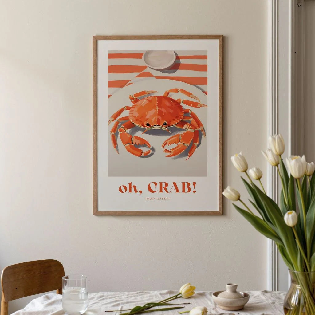 Crab on a Plate Poster