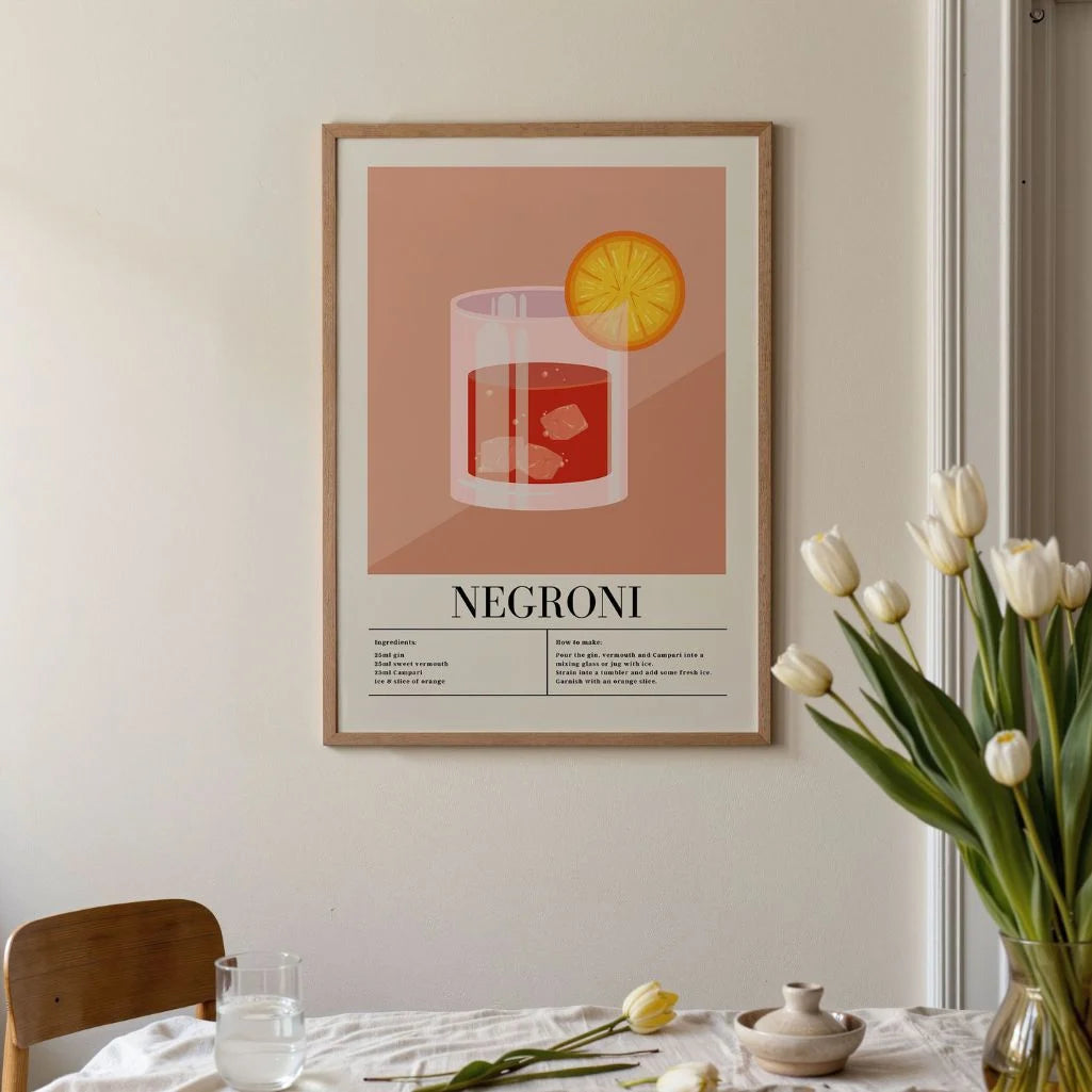 Poster Cocktail Bicchiere Negroni