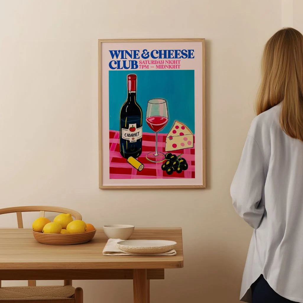 Poster Club Vino-Formaggio