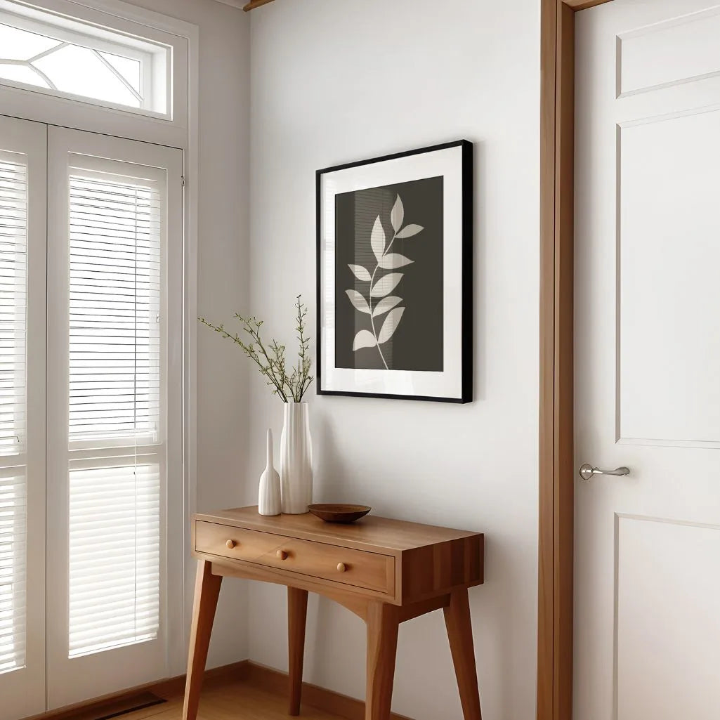 Leaves on Dark Background Poster