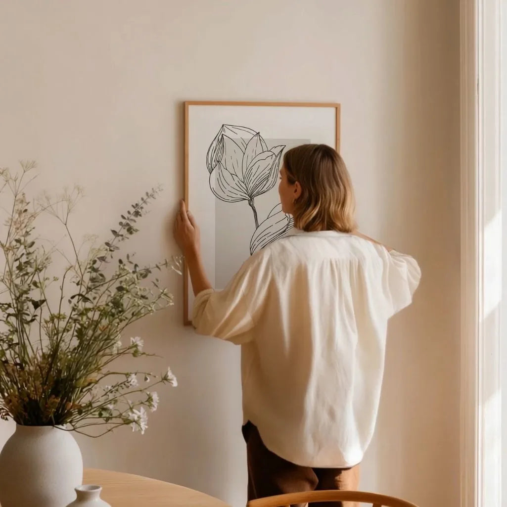 Magnolia Botanical Line Poster