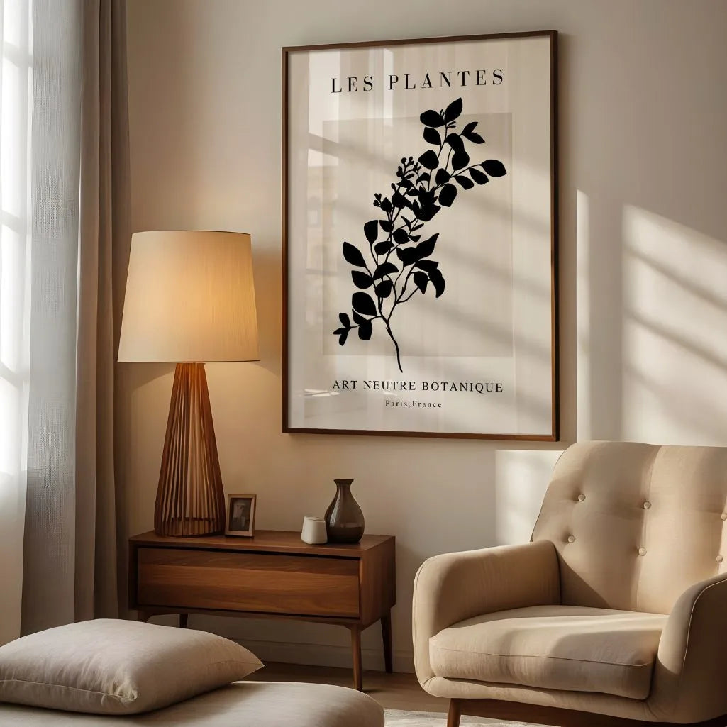Botanical Silhouette Beige Poster