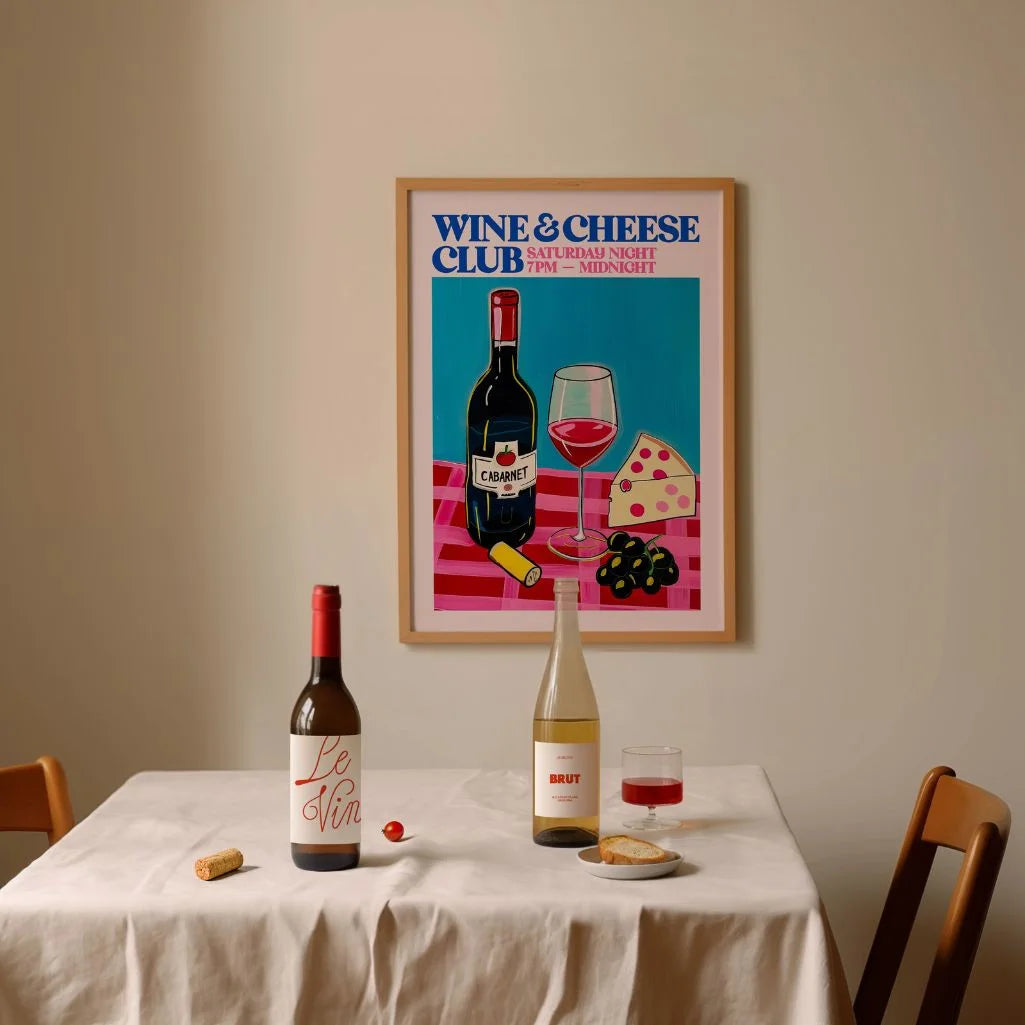 Poster Club Vino-Formaggio