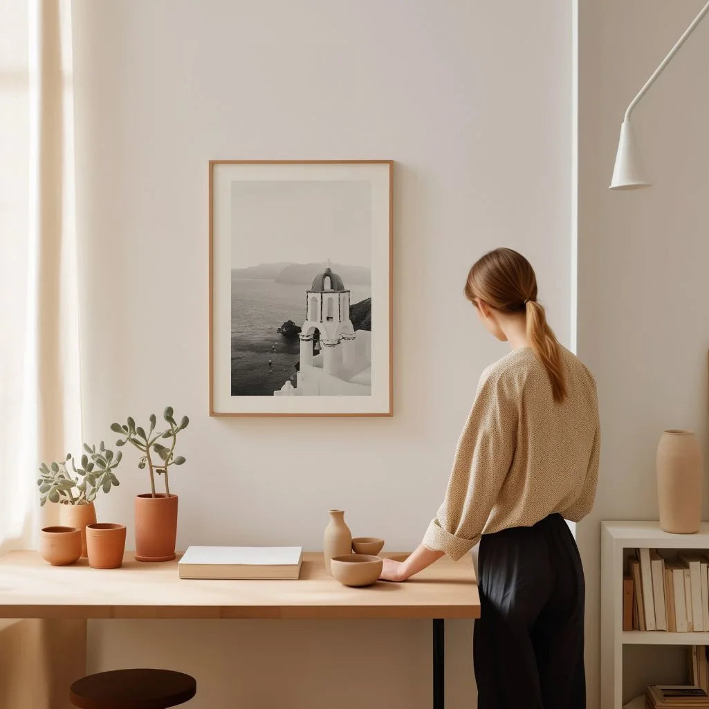 Santorini Bell Tower Poster