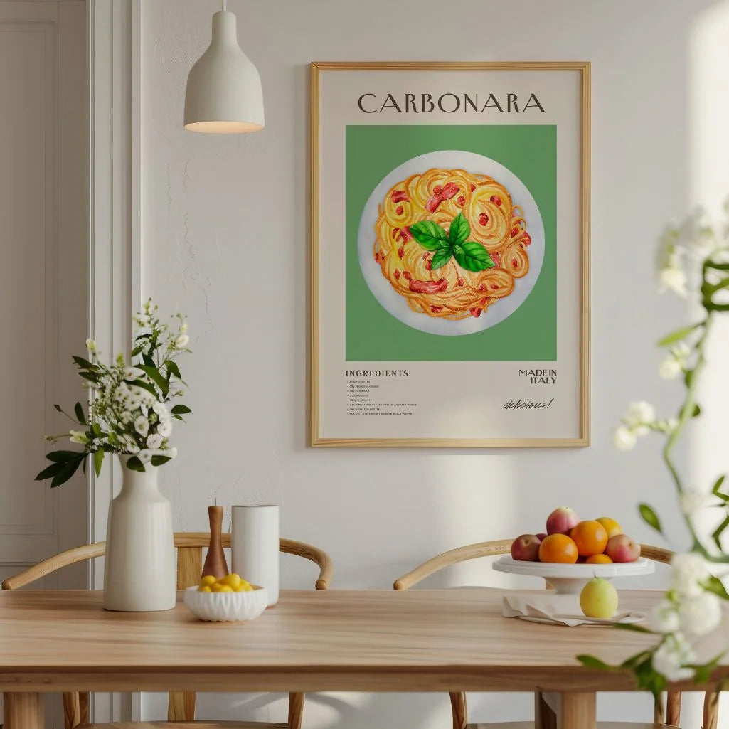 Poster un’illustrazione Pasta Carbonara