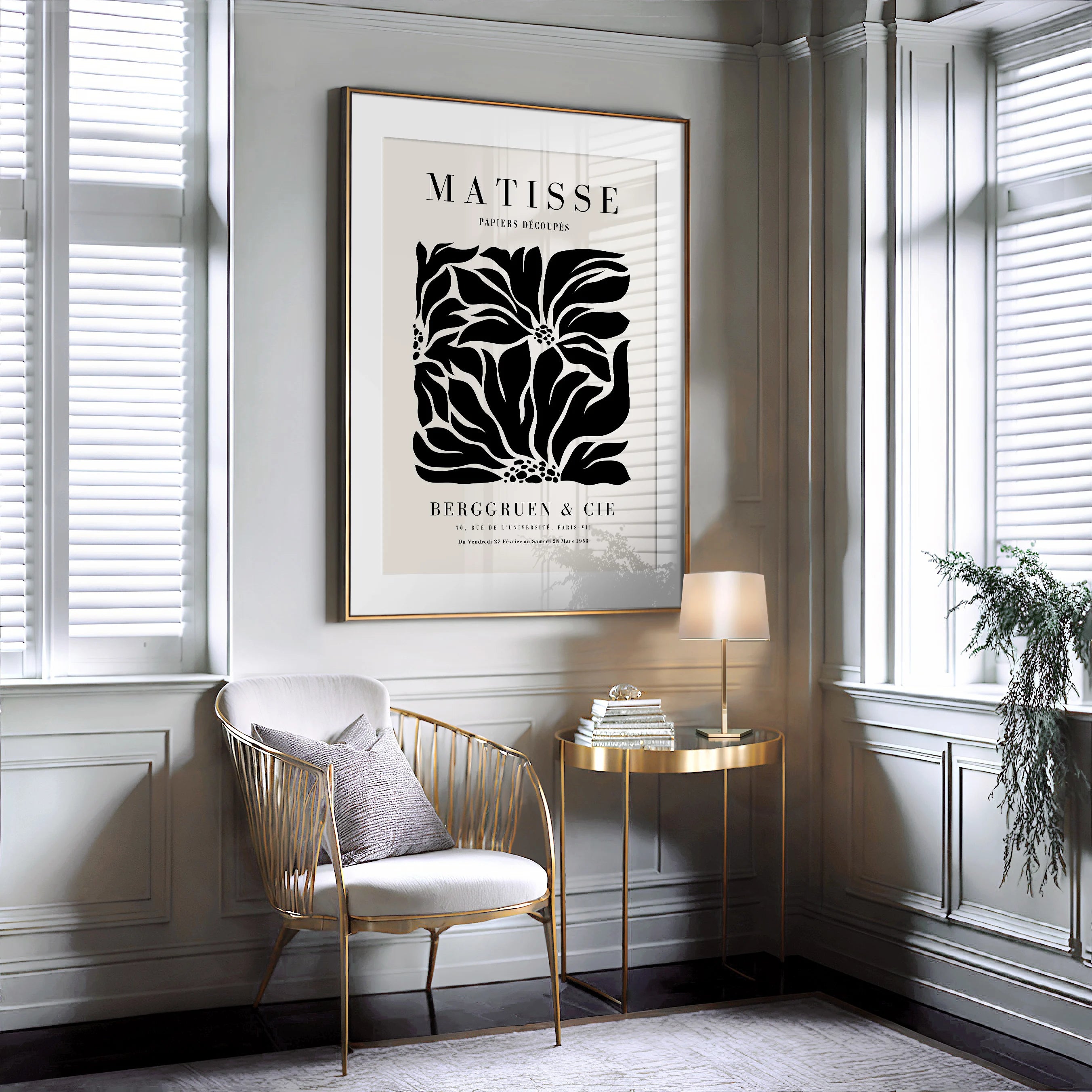 Henri Matisse – Poster Fiori Neri Beige