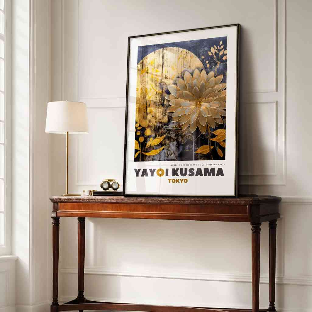 Yayoi Kusama – Poster con Accento Dorato