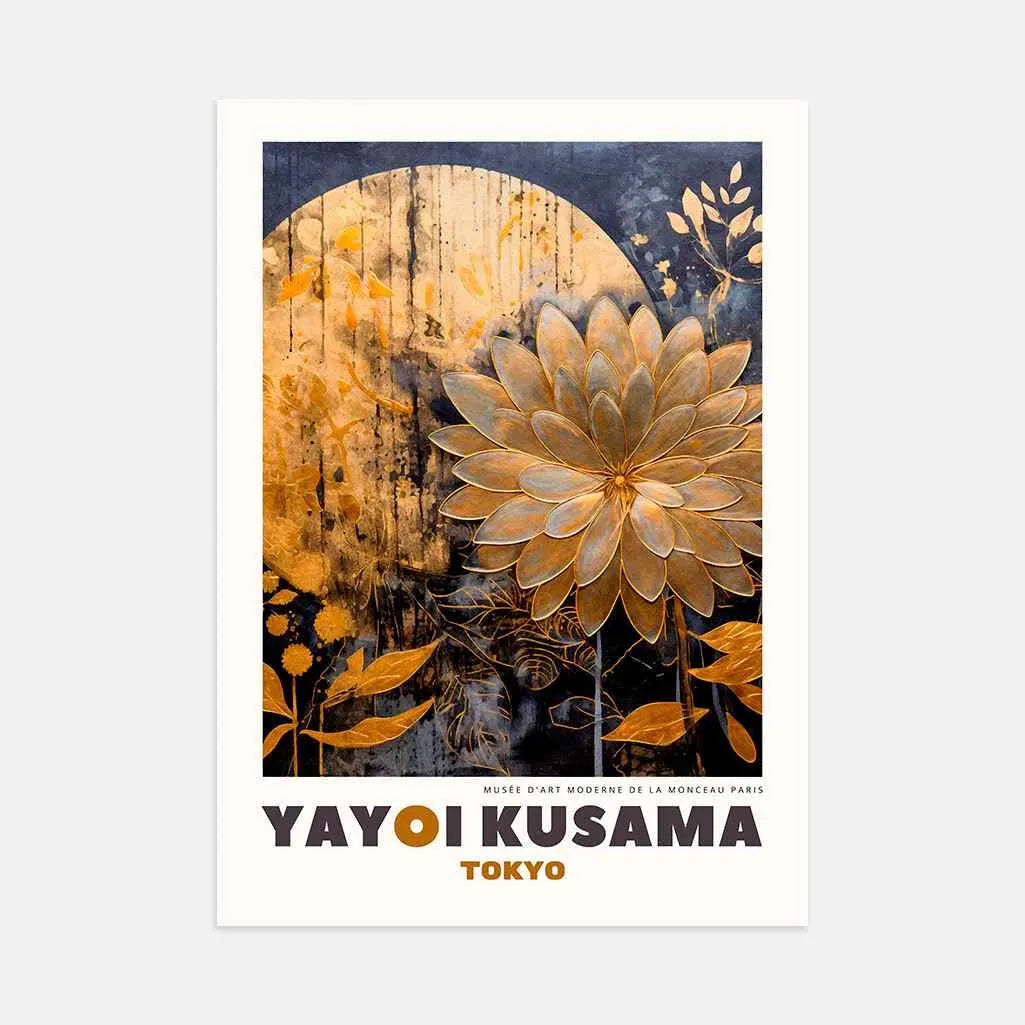 Yayoi Kusama – Poster con Accento Dorato