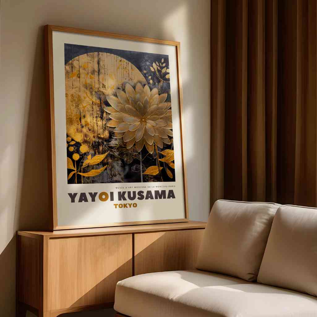 Yayoi Kusama – Poster con Accento Dorato