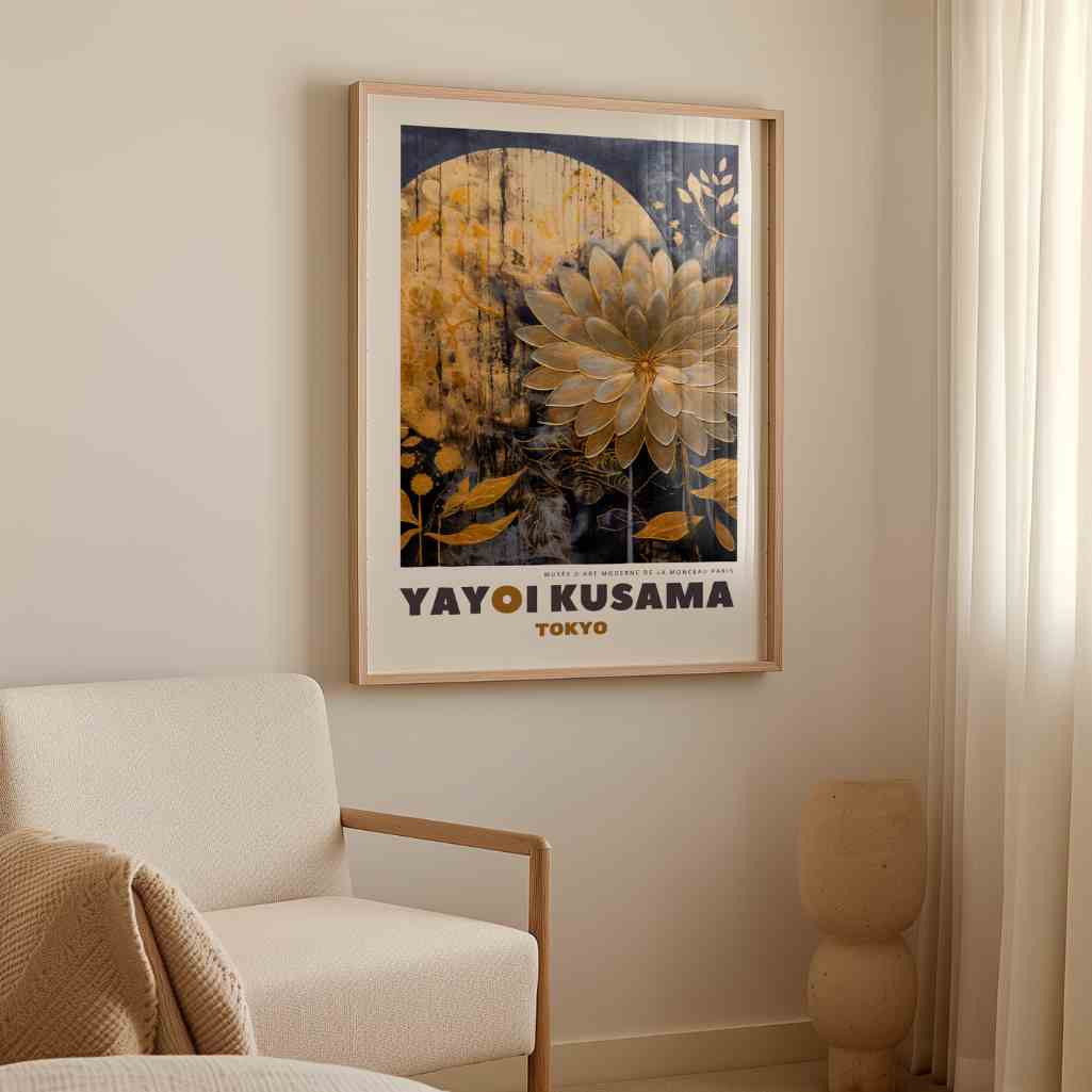 Yayoi Kusama – Poster con Accento Dorato