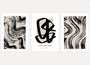 Abstract black white poster set with minimalist modern wall art design