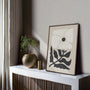 abstrakte blumen wandkunst im schlafzimmer minimalistische ruhige dekoration