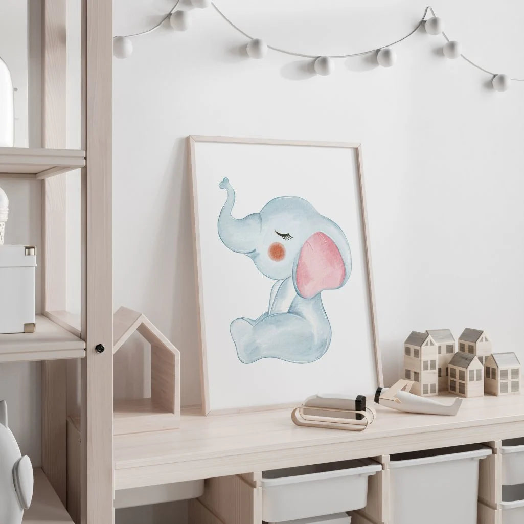 baby elephant poster kids animal gallery wall