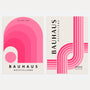 bauhaus pink abstraction poster set 2 geometric wall art