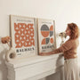 bauhaus terracotta geometry poster set living room wall decor