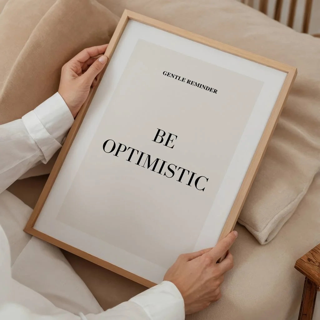 beige typography posters arranged in neutral gallery wall set