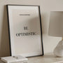 positive mindset poster in minimalist home office space