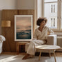 beach at sunrise poster living room wall decor