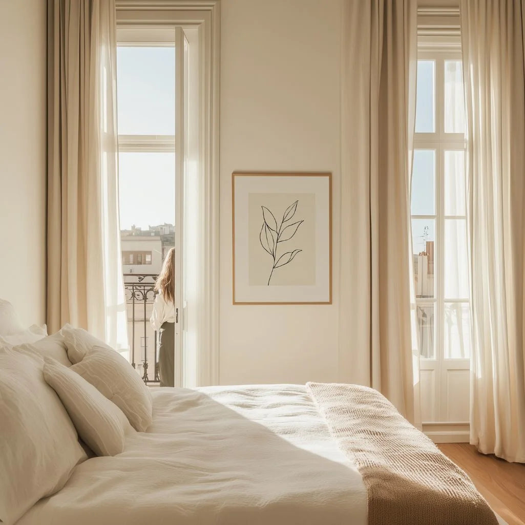 botanical leaves poster bedroom neutral decor