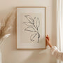 line art poster beige living room minimal decor