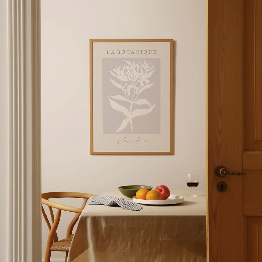 botanical poster bedroom calm neutral tones  
