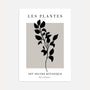 botanische zweig silhouette poster schwarz grau moderne elegante wandkunst