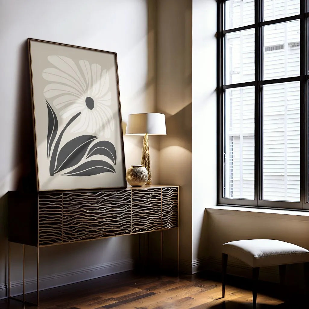 detailaufnahme botanische blume poster minimalistische linien und formen