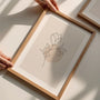 botanical line art wall art decor