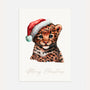 christmas leopard cub poster kids holiday wall art