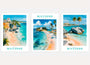coastal beach poster set turquoise water wall art